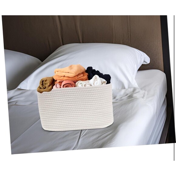 Cotton Rope Baskets for Shelves Storage, Cube Shelf Closet Storage Bins Set of 2 - Picture 5 of 7